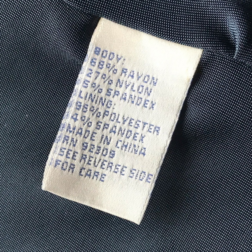 DG2 DIANE GILMAN BLUE LONGLINE EMBLEM‎ BLAZER - Picture 7 of 8